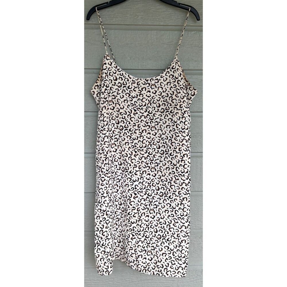 Tibi Womens 100% Silk Cheetah Print Slip Dress Size 2 FLAWED
